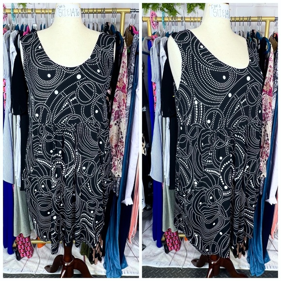 👗 |•J VALDI•| Pretty Black & White Stretch Dress - Picture 1 of 8